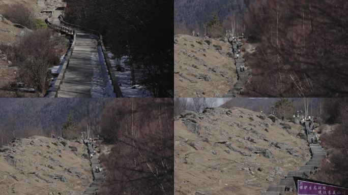 登山行者背包客探险登山四姑娘山