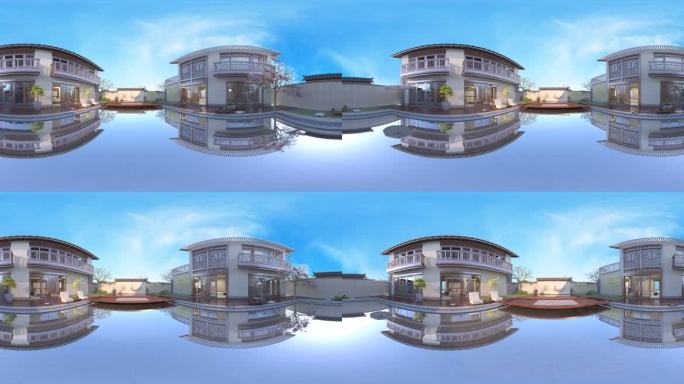 VR古建庭院360度全景4K