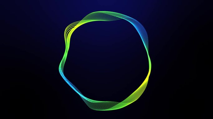 彩色圆圈在漩涡循环动画背景上扩大光谱纹理。音乐均衡器动画标志壁纸。