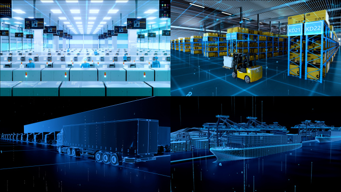 科技工厂数字园区仓储物流码头虚拟现实转换
