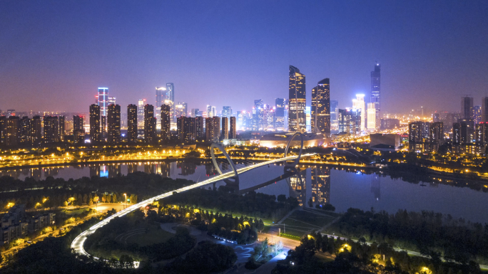 南京河西CBD夜景延时