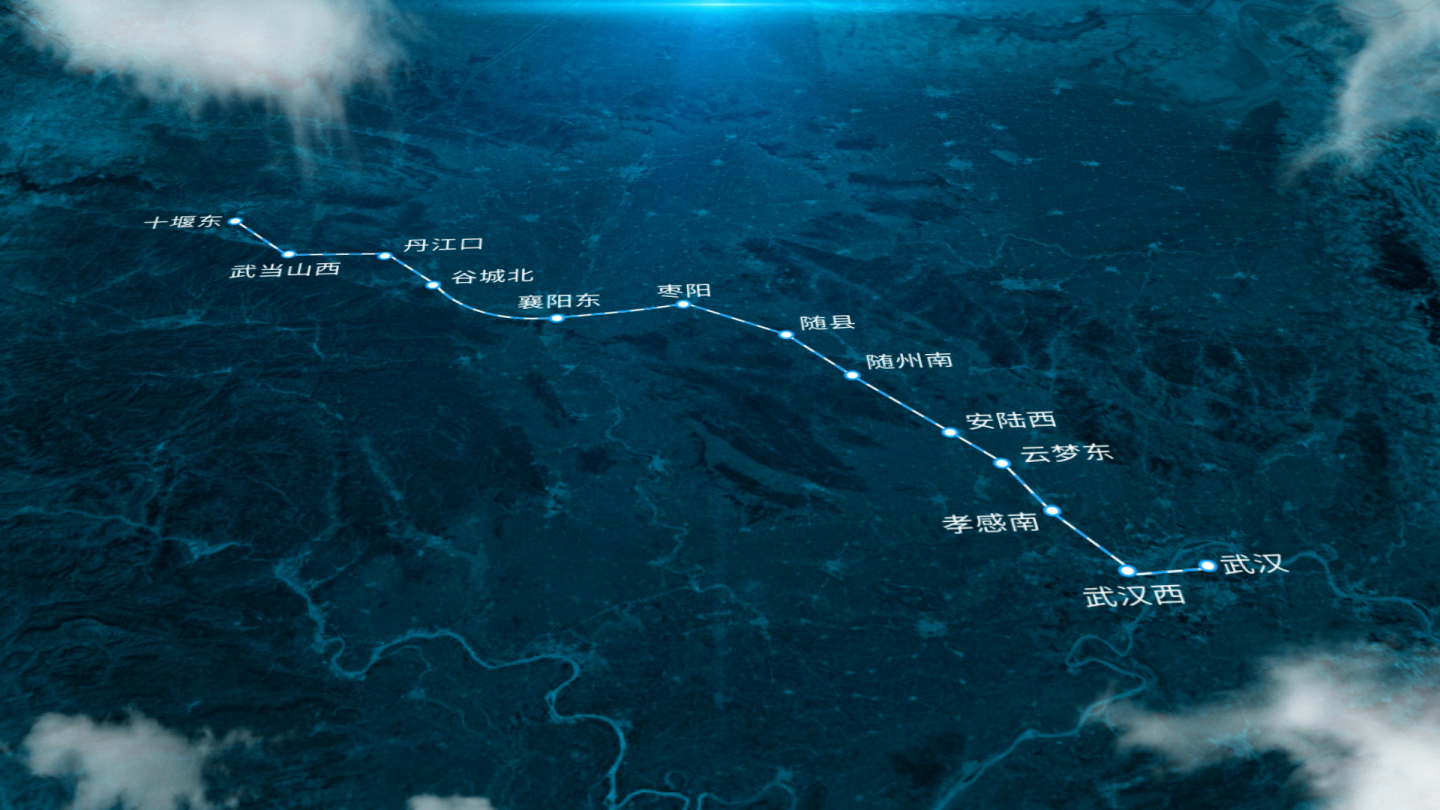汉十高铁线路卫星地图
