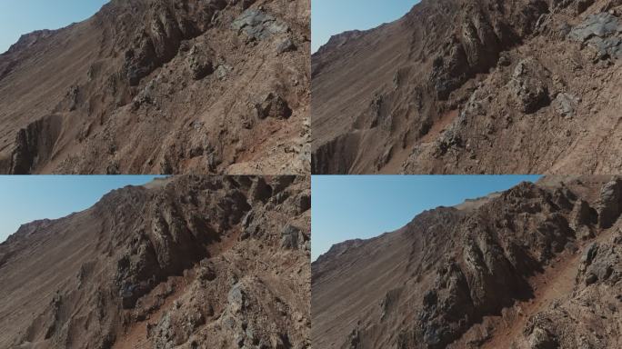 吐鲁番火焰山吐峪沟峡谷水土流失荒漠化地貌