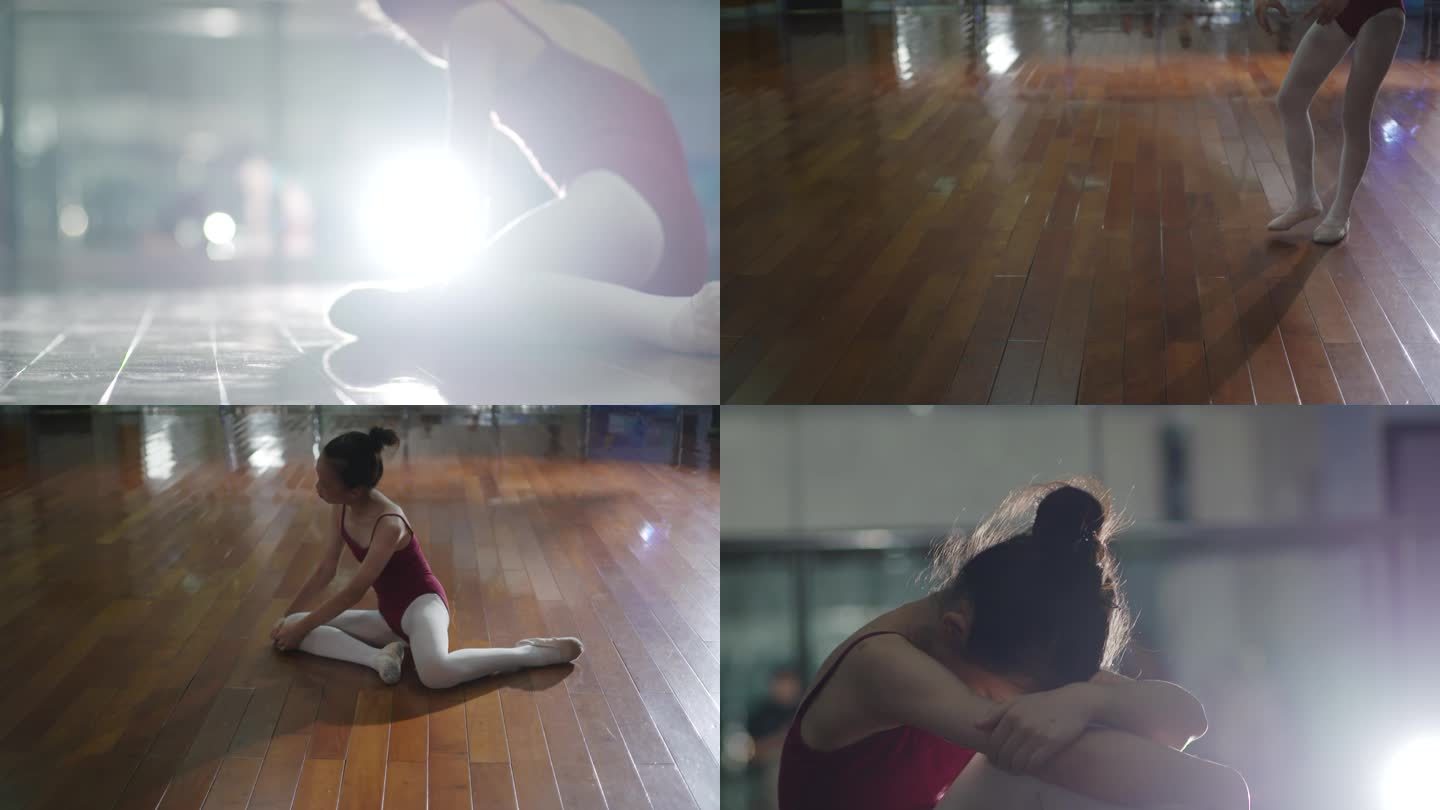 小学生小女孩舞蹈练习受伤哭泣受挫折失落