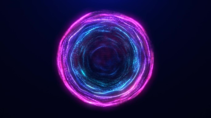 抽象的发光球，闪耀的能量球，神奇的等离子球，
粒子与点的波，抽象原子科学背景，无缝循环