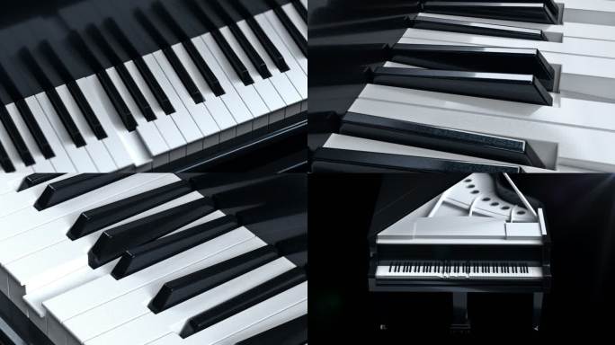 音乐黑白钢琴演奏高端琴键琴键抽象古典调性