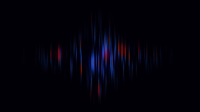 明亮发光的均衡器动画。声音、声音、音乐的可视化记录和回放。紫色的4K音频波形背景。技术背景。