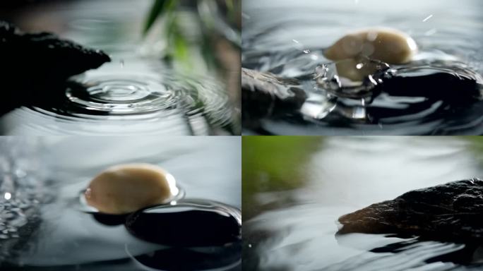 水滴 实拍一滴水落入水中 升格慢动作视频