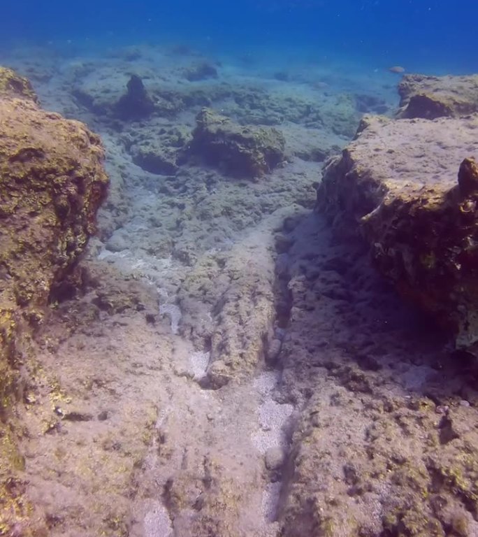 地中海海底岩石板块的水下起伏