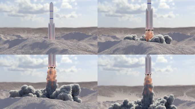火箭发射动画视频素材