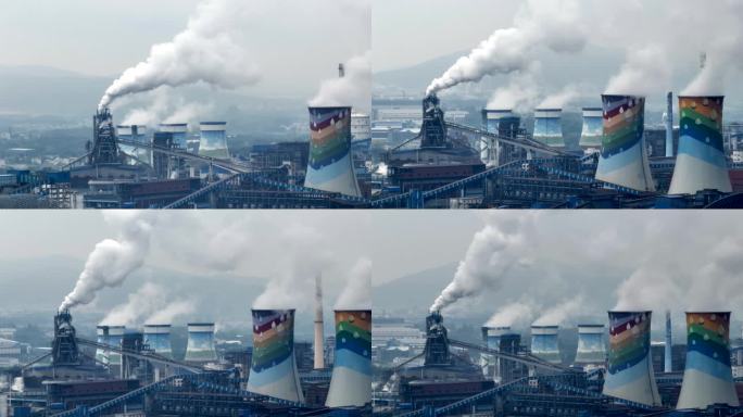 工业城市烟囱环境污染