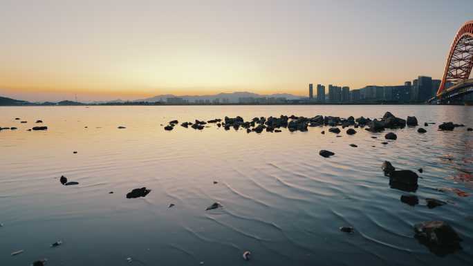 宁波北仑梅山红桥城市风光