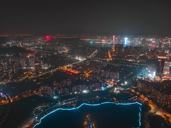 南沙城市夜景大延时