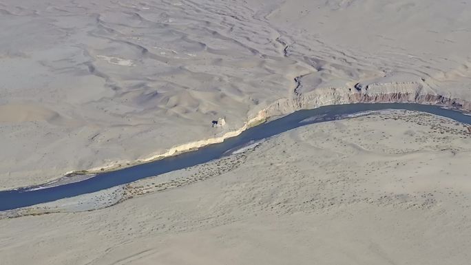 4k航拍河西走廊沙漠戈壁河流