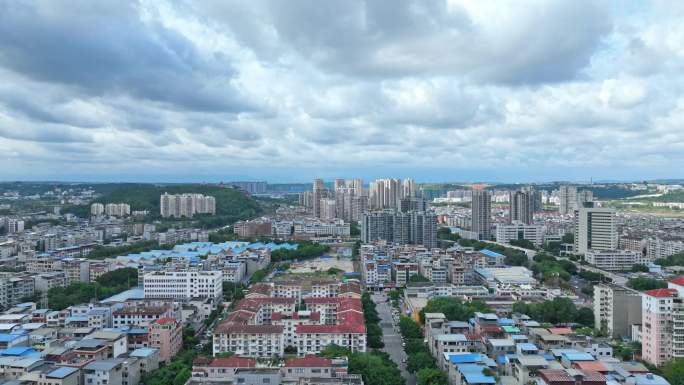 绵阳市涪城区城郊街道城市航拍延时