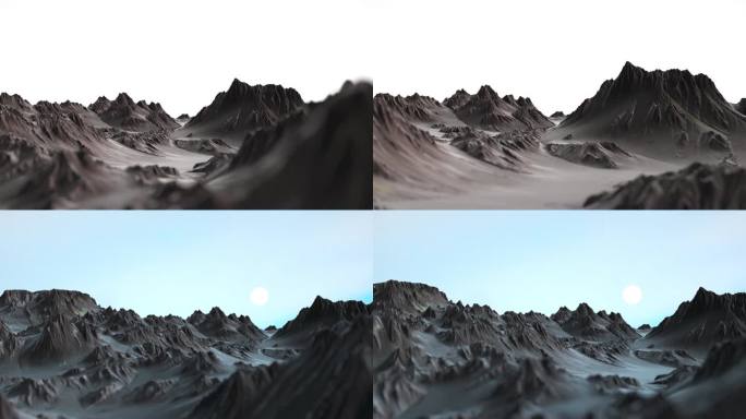 c4d山脉建模动画4K视频