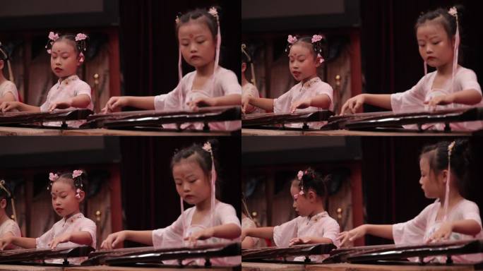 小女孩 女生 弹古筝 学习古筝 古筝练习