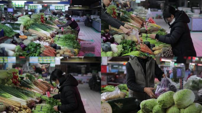 菜市场买菜菜市农贸市场集市农产品早市人群