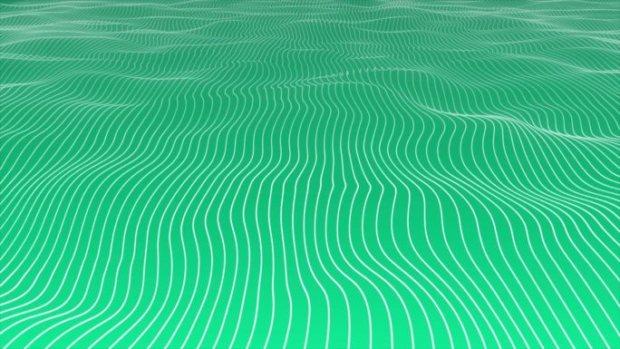 3D绿松石色慢动作在绿松石背景上波浪垂直条形线