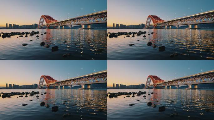 宁波北仑梅山红桥城市风光