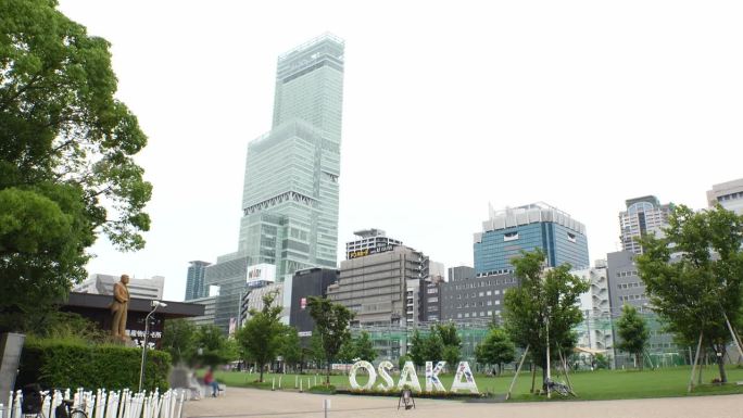 日本，大阪:安倍野春光的建筑。