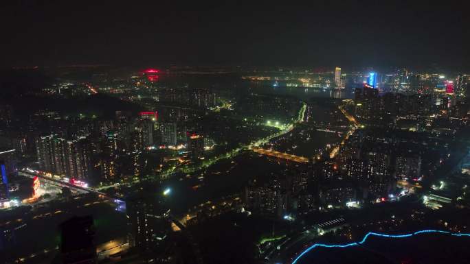 南沙蕉门河灵山岛尖震撼夜景