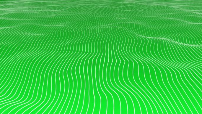 绿色背景上的三维绿色慢动作波浪垂直条形线