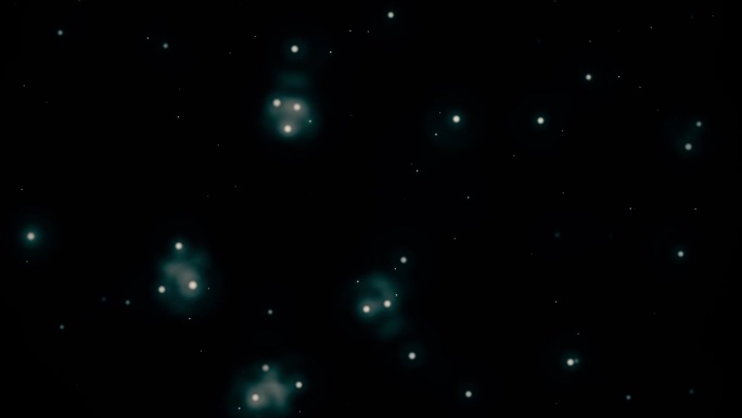 萤火虫粒子，圆点在圆散景球体背景，散焦在黑色背景，抽象假日火花，模糊发光粒子，能量和星系与闪闪发光的