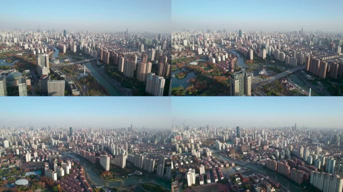 上海长宁普陀区城市建设苏州河河畔长风公园