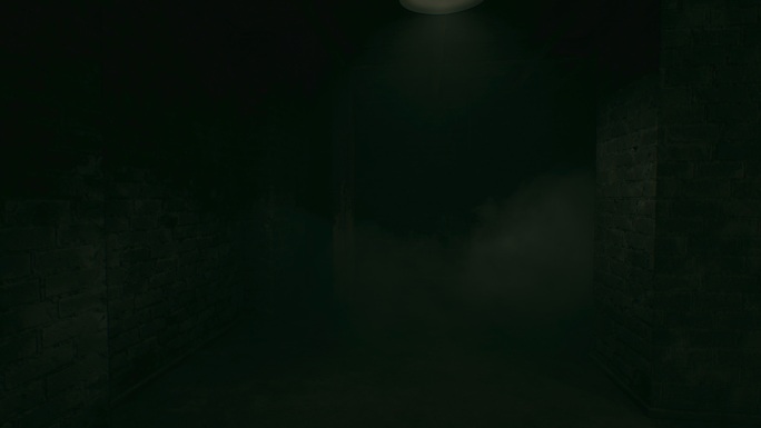 4k恐怖地下室雾气灯光闪烁