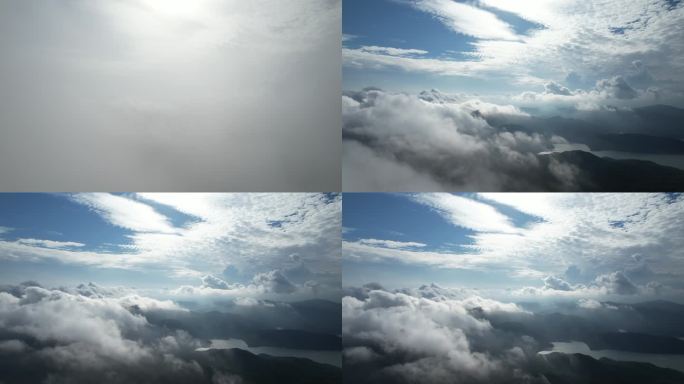 飞出云层 飞出云海 穿出云层  穿出云海