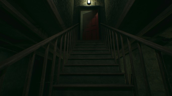 4k恐怖地下室红门打开