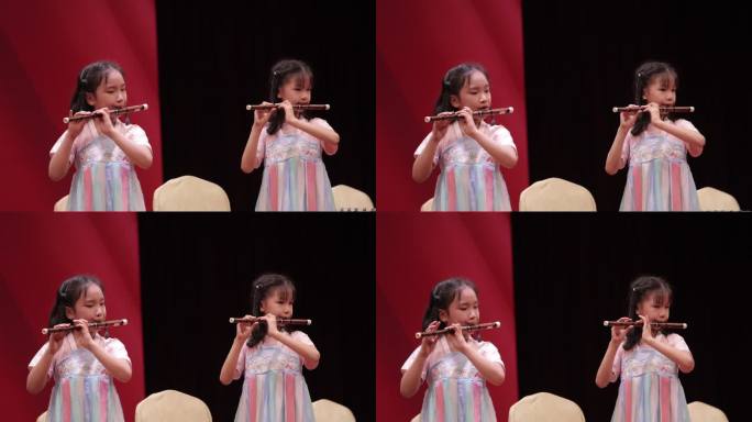 学生正在吹笛子音乐少年