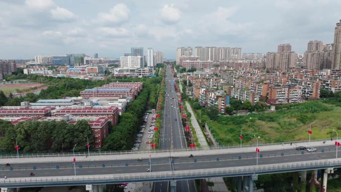 绵阳市城市主干道航拍