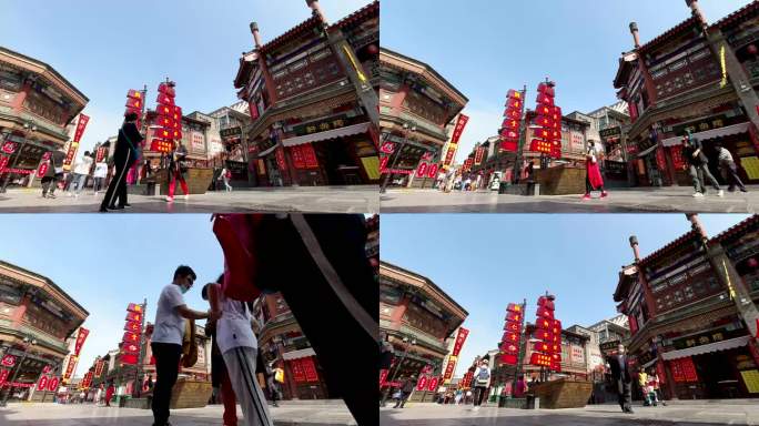 天津古文化街街景延时摄影