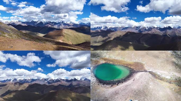 川西甘孜贡嘎雪山神山冷嘎措海子航拍