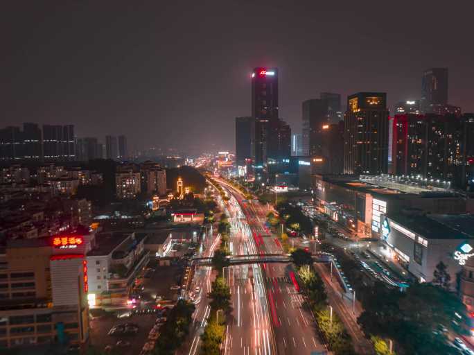 番禺夜景延时 番禺大道北 南村万博