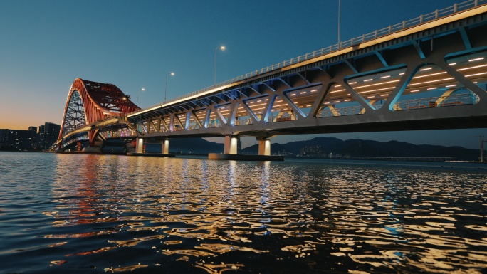 宁波北仑梅山红桥城市风光