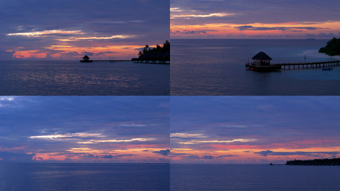【原创4K】航拍海上的绝美夕阳