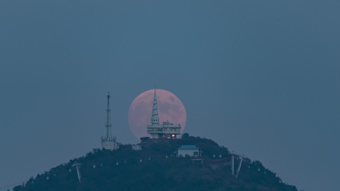 大连莲花山月亮升起延时