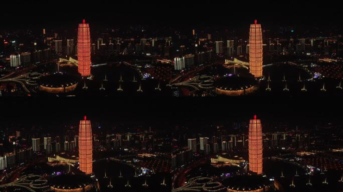郑州大玉米夜景航拍4K30帧