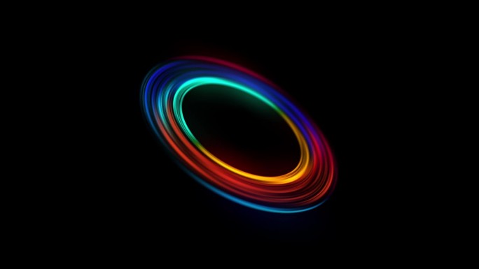抽象的技术和未来的霓虹灯圈线背景动画。