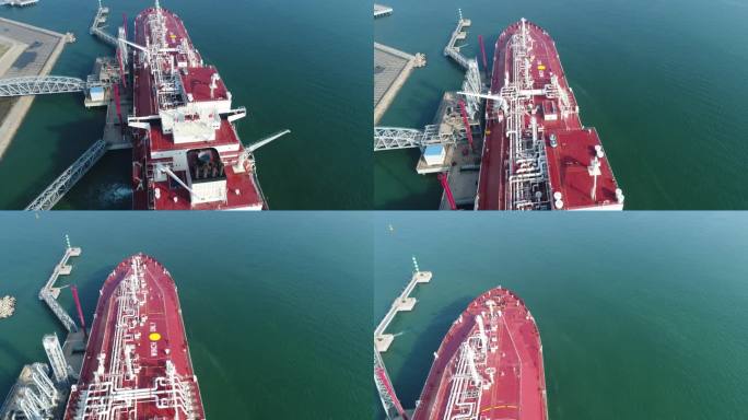 天津港船舶港口停靠航拍