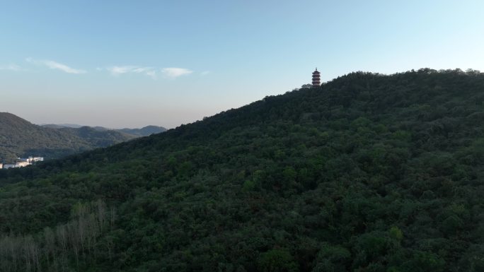 航拍古隆中风景区隆中山腾龙阁景点襄阳风光