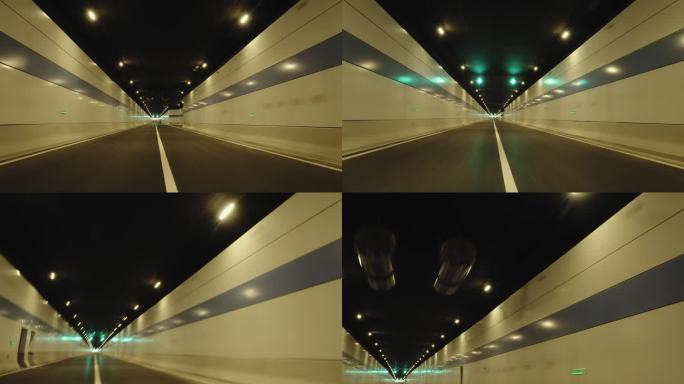 夜景隧道慢门高清视频