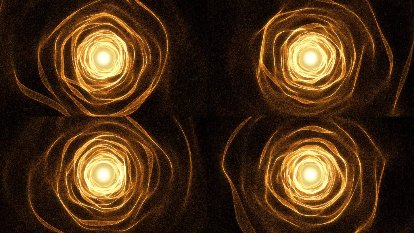 金色光影粒子隧道空间