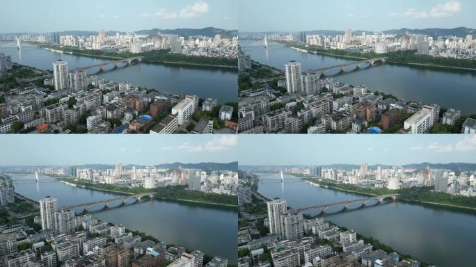 柳州柳江三桥风景航拍