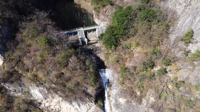 西安太平国家森林公园彩虹瀑布航拍1