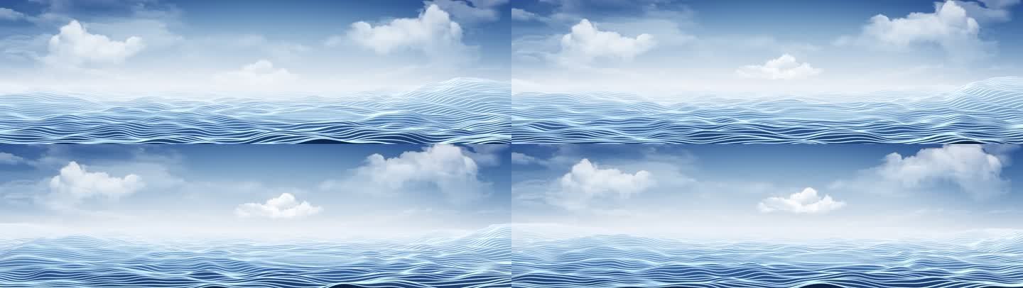 三维抽象海洋宽屏背景
