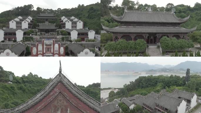 屈原祠 屈原故居航拍4K 风景素材 端午